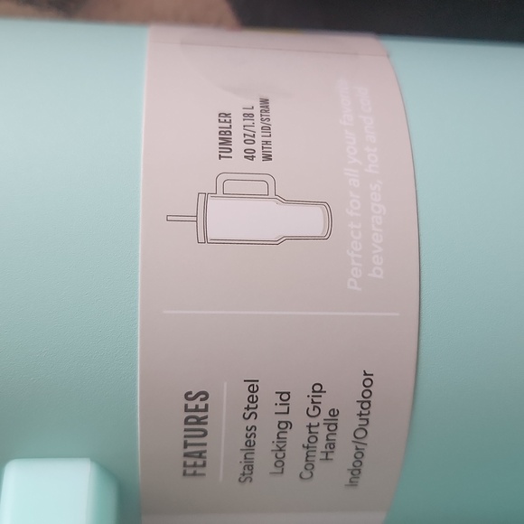 Hobby Lobby Mint Tumbler with Handle and Straw 40 Oz - Picture 5 of 10